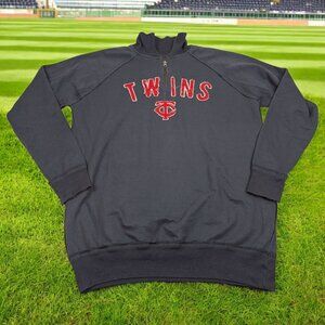 Minnesota Twins Sweater Large Blue 1/4 Zip‎ Pullover Wright & Ditson Retro